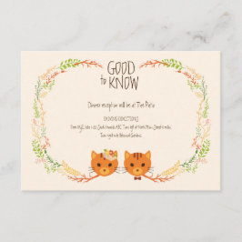 Whimsical Forest Cats (Cream) Bruiloft RSVP Informatiekaartje