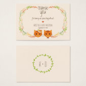 Whimsical Forest Cats Cream Cadeau Labels / Kaarte Visitekaartjes (Voorkant /achterkant)