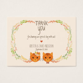 Whimsical Forest Cats Cream Cadeau Labels / Kaarte Visitekaartjes