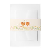 Whimsical Forest Cats (Cream) Rustieke bruiloft Uitnodigingen Wikkel (Voorkant Voorbeeld)