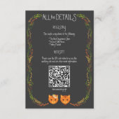 Whimsical Forest Cats Rustieke bruiloft Informatiekaartje (Voorkant)