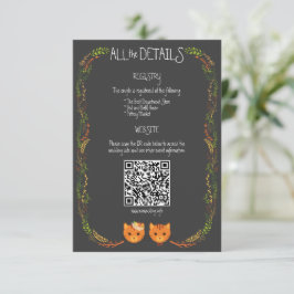 Whimsical Forest Cats Rustieke bruiloft Informatiekaartje