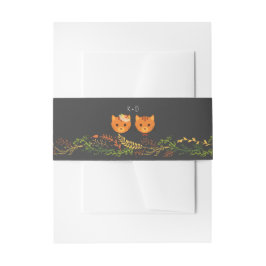 Whimsical Forest Cats Rustieke bruiloft Uitnodigingen Wikkel