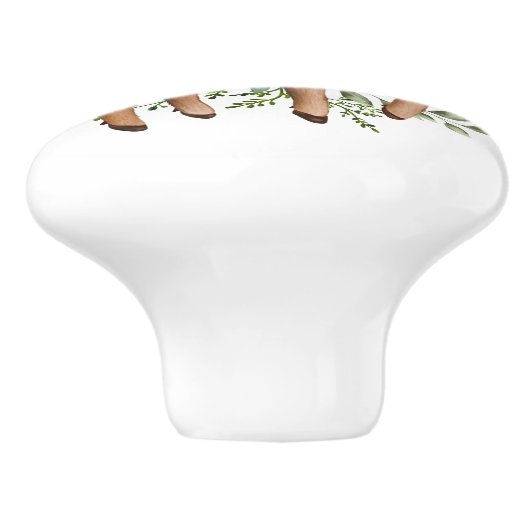 Whimsical Forest Deer Woodland Greenery Nursery Keramische Knop (Zijkant)