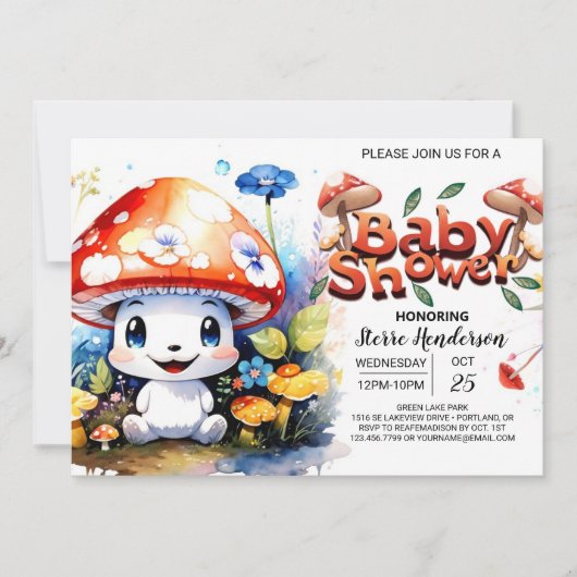 Whimsical Forest Fantasy Baby shower Kaart (Voorkant)