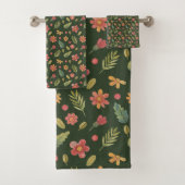 Whimsical Forest Flowers & Leaves Bad Handdoek (Insitu)