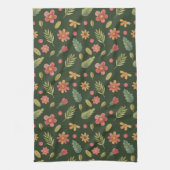 Whimsical Forest Flowers & Leaves Theedoek (Verticaal)