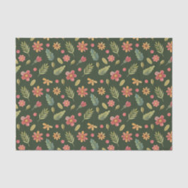 Whimsical Forest Flowers & Leaves Tissuepapier
