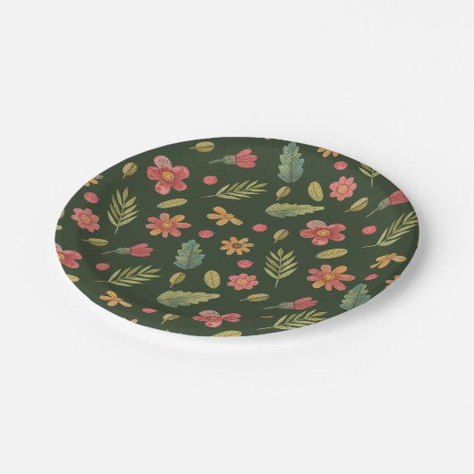 Whimsical Forest Flowers Papieren Bordje (Gekanteld)