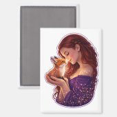 Whimsical Forest Fox Magneet (Voorkant / Achterkant)