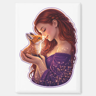 Whimsical Forest Fox Magneet