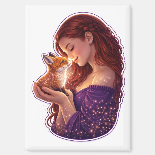 Whimsical Forest Fox Magneet (Voorkant)