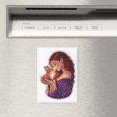 Whimsical Forest Fox Magneet (Insitu (Vaatwasser))