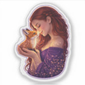 Whimsical Forest Fox Sticker (Voorkant)
