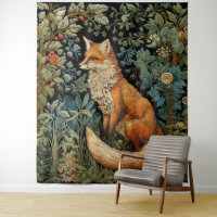 Whimsical  Forest Fox William Morris Art
