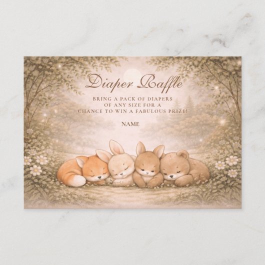 Whimsical Forest Friends Diapper Raffle  Informatiekaartje (Voorkant)