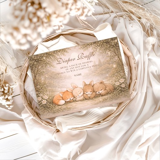 Whimsical Forest Friends Diapper Raffle  Informatiekaartje