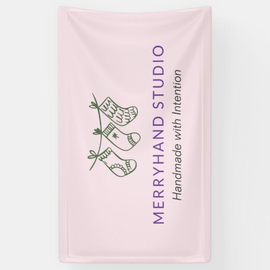 Whimsical Forest Green Stocking Garland Kerstmis Spandoek (Verticaal)