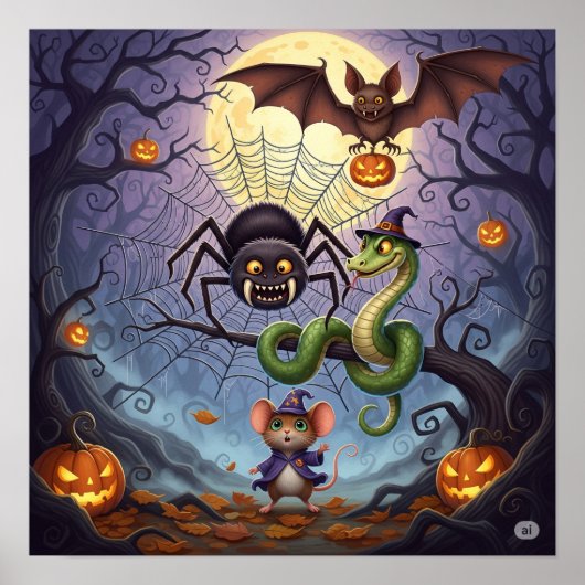 Whimsical Forest Halloween Poster (Voorkant)