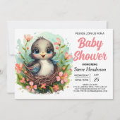 Whimsical Forest Modern Bird Baby shower Kaart (Voorkant)