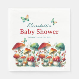Whimsical Forest Mushroom Baby shower Servet