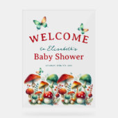 Whimsical Forest Mushroom Baby shower Welkom Acryl Bord (Voorkant)