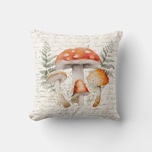 Whimsical Forest Mushroom  Boerderij Kussen (Voorkant)