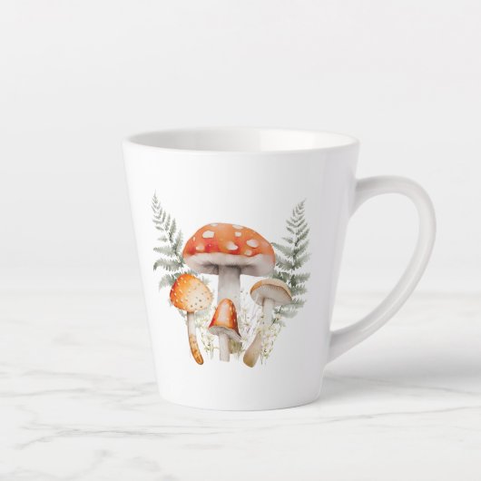 Whimsical Forest Mushroom  Boerderij Latte Mok (Rechts)
