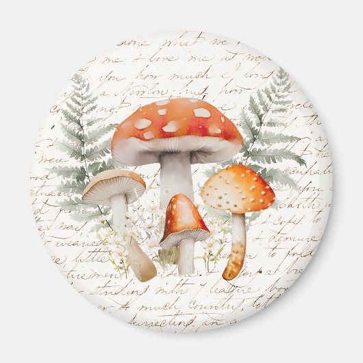 Whimsical Forest Mushroom  Boerderij Magneet (Voorkant)