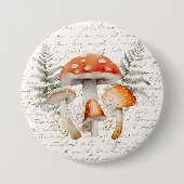 Whimsical Forest Mushroom  Boerderij Ronde Button 7,6 Cm (Voorkant)