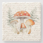 Whimsical Forest Mushroom Boerderij Stenen Onderzetter (Voorkant)