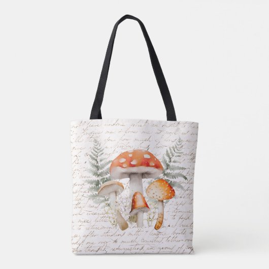 Whimsical Forest Mushroom  Boerderij Tote Bag (Achterkant)