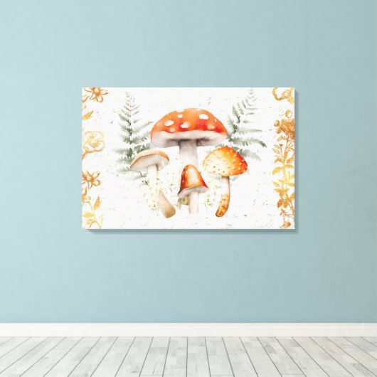Whimsical Forest Mushroom  letter Boerderij Canvas Afdruk (Insitu (Houten vloer))
