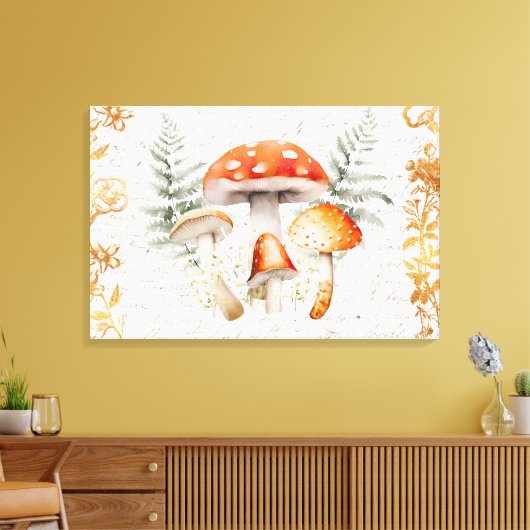 Whimsical Forest Mushroom letter Boerderij Canvas Afdruk (Insitu (Woonkamer))