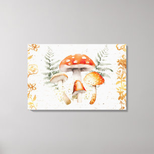Whimsical Forest Mushroom  letter Boerderij Canvas Afdruk