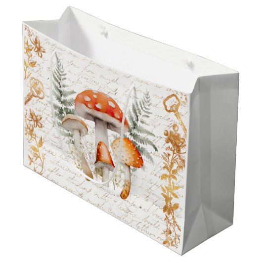 Whimsical Forest Mushroom letter Boerderij Groot Cadeauzakje (Voorkant Gekanteld)