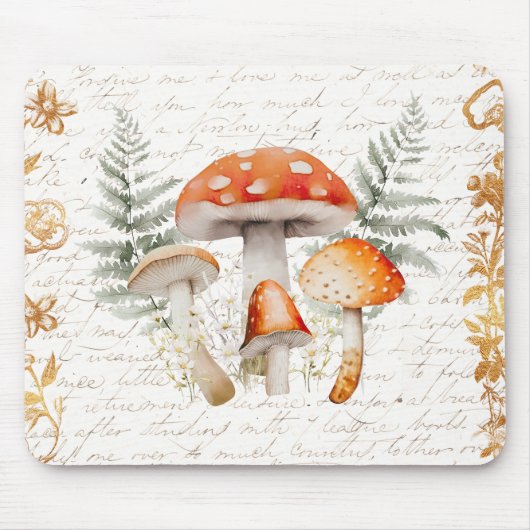 Whimsical Forest Mushroom letter Boerderij Muismat (Voorkant)