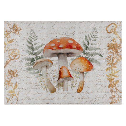 Whimsical Forest Mushroom  letter Boerderij Snijplank (Voorkant)