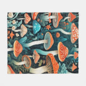 Whimsical Forest Mushrooms Illustratie Fleece Deken (Voorkant (Horizontaal))