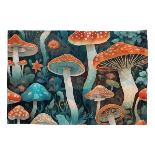 Whimsical Forest Mushrooms Illustratie Kussensloop (Achterkant)