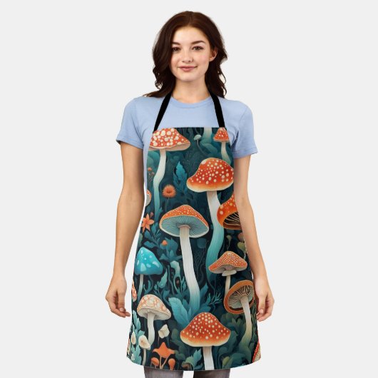 Whimsical Forest Mushrooms Illustratie Schort (Gedragen)