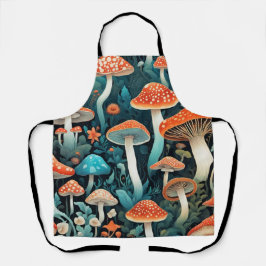 Whimsical Forest Mushrooms Illustratie Schort