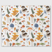 Whimsical Forest Mushrooms Waterverf Cadeaupapier (Vlak)