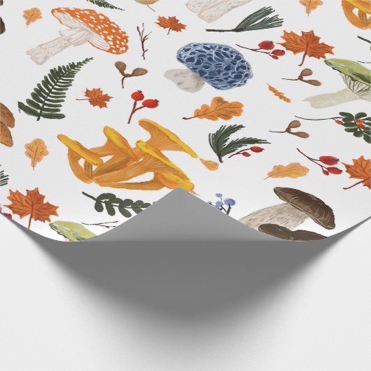Whimsical Forest Mushrooms Waterverf Cadeaupapier (Hoek)