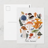Whimsical Forest Mushrooms Waterverf illustratie Briefkaart (Voorkant / Achterkant)