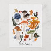 Whimsical Forest Mushrooms Waterverf illustratie Briefkaart (Voorkant)