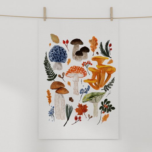 Whimsical Forest Mushrooms Waterverf illustratie Poster