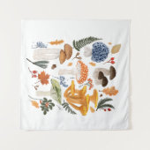 Whimsical Forest Mushrooms Waterverf illustratie Wandkleed (Voorkant (horizontaal))