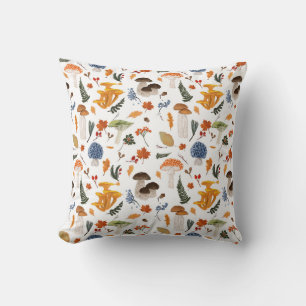 Whimsical Forest Mushrooms Waterverf Kussen