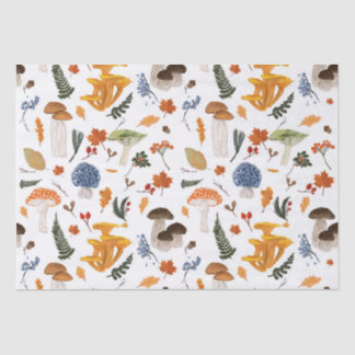 Whimsical Forest Mushrooms Waterverf Tissuepapier